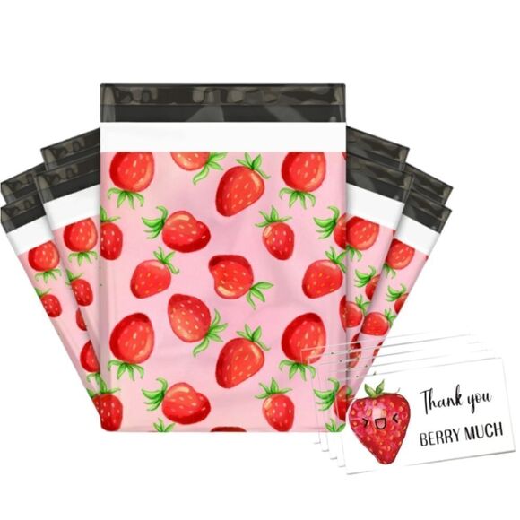 10 pc 5 polymailers 10 x 13 + 5 matching thank you cards - Picture 1 of 5